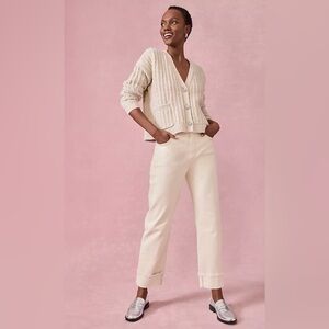 *Loft* High Rise Cuffed Straight Jeans in Popcorn. Sz. 10/30.